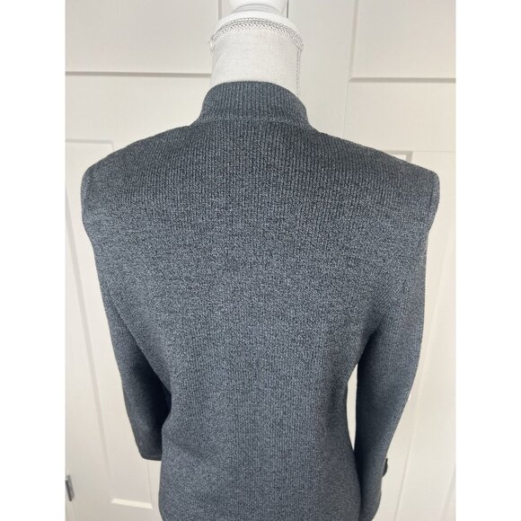 J.S.S. Gray Santana Knit Sweater With Crocheted Appliqué Women's Size S Classic - Picture 5 of 7